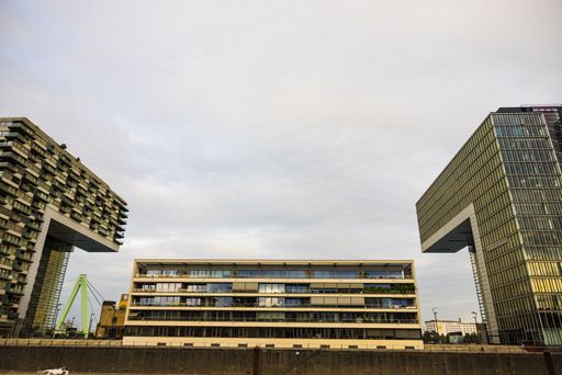 A beautiful shot of the Kranhaus building in Cologne, Germany