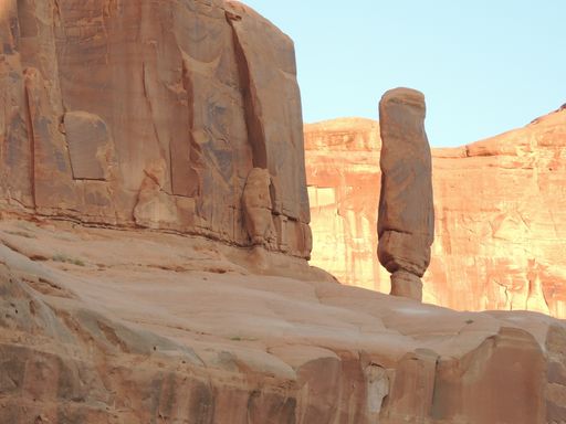 A beautiful view of canyons in Arches National Park,USA