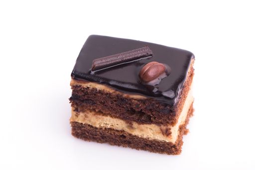 A closeup shot of a sweet canape isolated on a white background