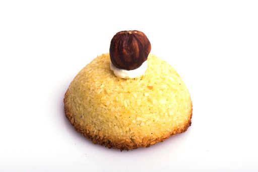 A piece of Choux pastry isolated on a white background