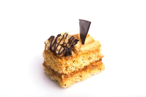 A piece of cake isolated on a white background
