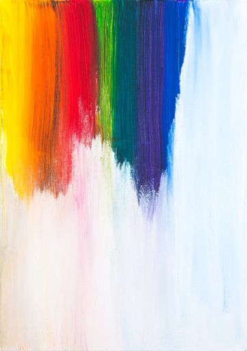 Rainbow colors drip paint done in brush once