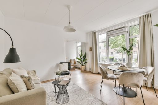 A beautiful renovated furnished living room interior design