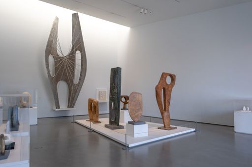 A gallery at The Hepworth featuring Barbara Hepworth's sculptures