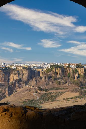 landscapes of ronda , malaga cloudy day views from the hermitage of the virgin de la cabeza