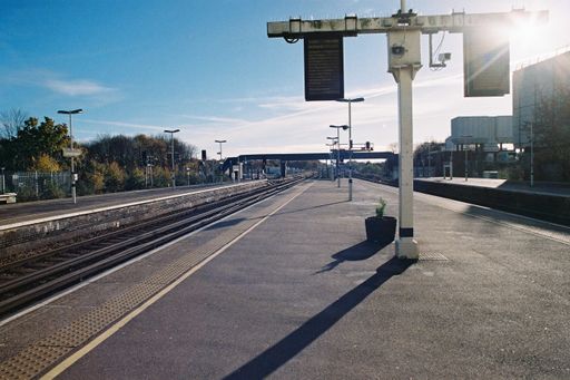 A beautiful shot of a train station outdoors during the day