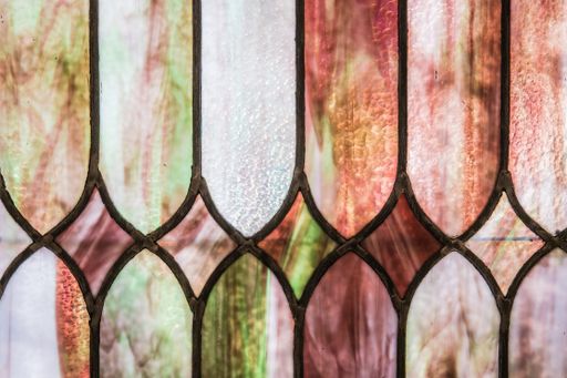 The beautiful design of a Christian church colorful windows