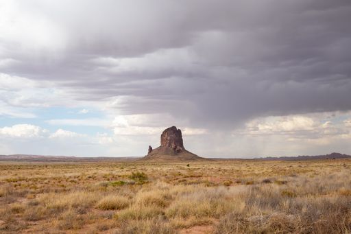 A scenic view of the Chaistla Butte in Navajo County of northeast Arizona, USA
