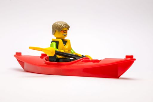 A model minifigure in summer beach wear.