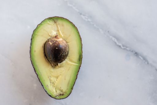 A closeup shot of cut avocado fruit