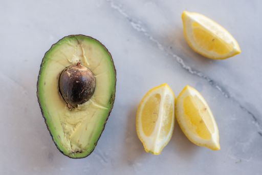 A closeup shot of cut avocado fruit