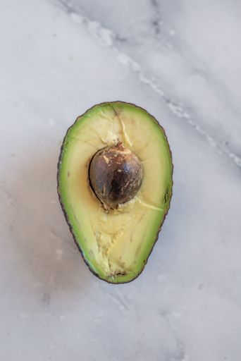 A closeup shot of cut avocado fruit