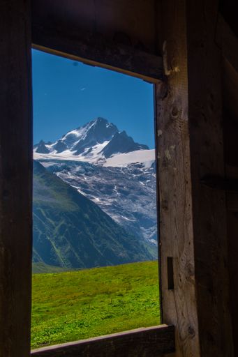 A green landscape of Charamillon in Chamonix in Haute Savoie in France