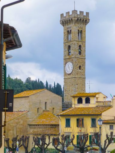 A vertical shot of the Fiesole Cathedral in Fiesole, Italy