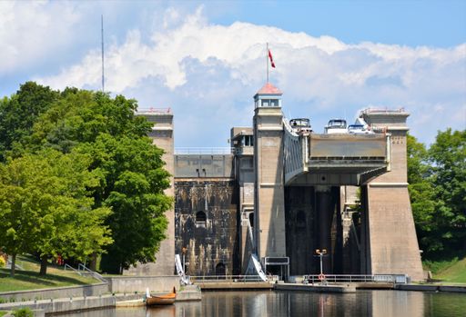 The Trent-Severn Waterway on a sunny day Peterborough, Ontario, Canada