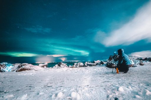 The northern lights in Reykjavik during February.
