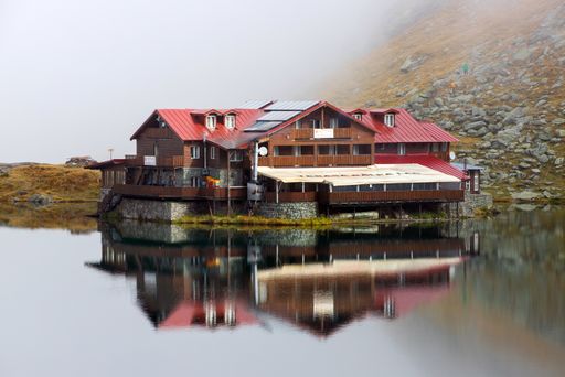 A Balea Chalet in the Fagaras Mountains - Romania.