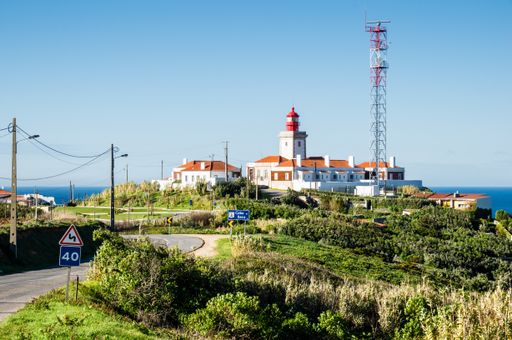 The Cabo da Roca cape and lighthouse in Portugal, most western point of continental Europe