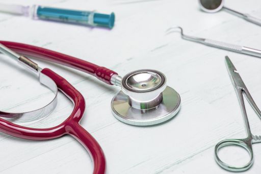 The medical instruments on the table