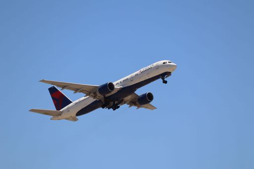 A Boeing 757-200 airplane takes off from San Jose Airport bound for Seattle Boeing Field