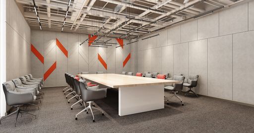 A beautiful modern office interior design - 3d rendering