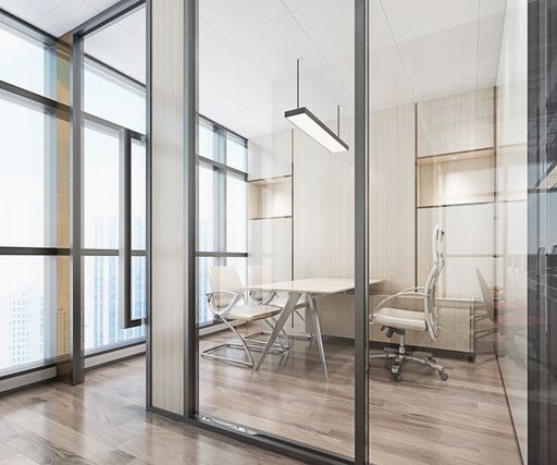 A beautiful modern office interior design - 3d rendering