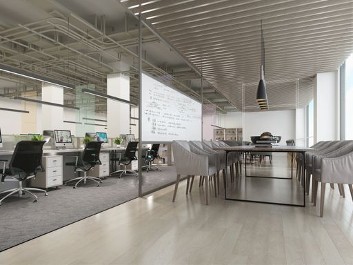 A beautiful modern office interior design - 3d rendering