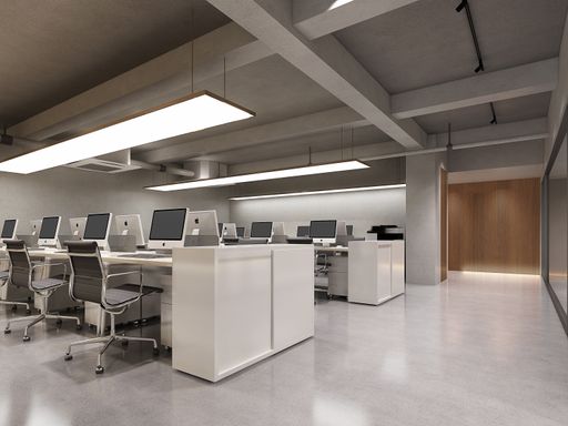 A beautiful modern office interior design - 3d rendering