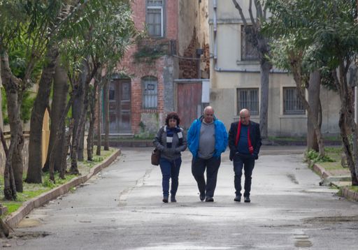 The Group of friends are walking with chat and conversation