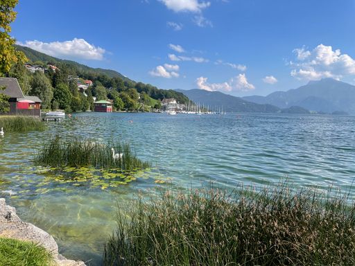 A beautiful shot of Seepromenade, Mondsee, Austria on a sunny day.