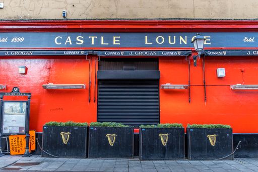 The restaurants and pubs closed due to covid restrictions. Dublin, Ireland