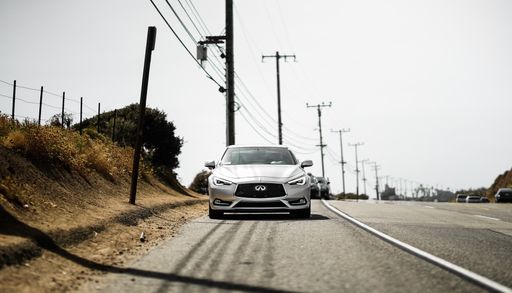 A sport coupe car parked on the roadside in Malibu, California