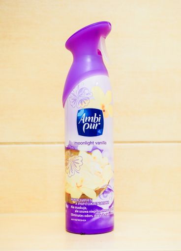 The Ambi Pur brand air refresher in a metal spray bottle, Poznan, Poland