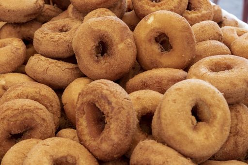 A beautiful closeup shot of tasty looking donuts