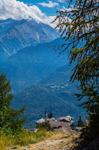 The traditional rural houses in Val Aoste, Italy
