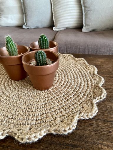 A home decor with natural fibers and cactuses in the living room