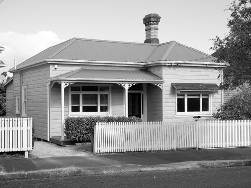 Modern villa in Ponsonby with Hip and Valley roof. Auckland, New Zealand - April 24, 2021