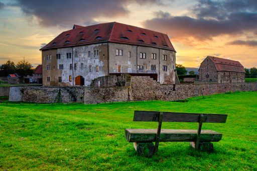The fortress Heldrungen is a fortress with two moats in Thuringia Germany