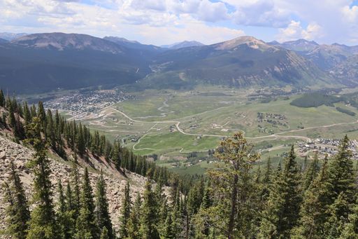 A scenic landscape view of the valley near Crested Butte, Colorado, USA