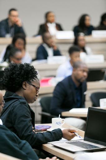 The young people attending a lecture in the classroom in Johannesburg