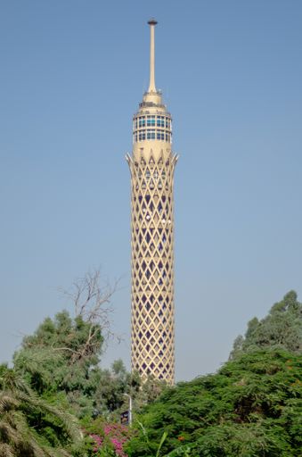 The famous Cairo Tower standing 187m tall, overlooking the capital of Egypt