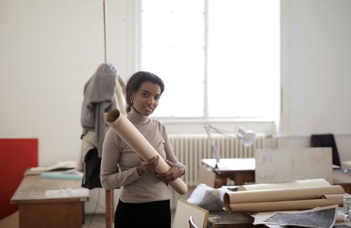 A young African-American female working from home because of the global pandemic