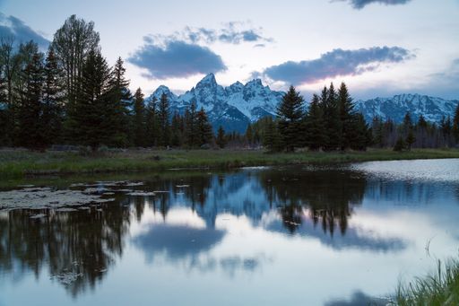A scenic view of the "Snake River Overlook" and Grand Teton in Yellowstone National Park, Wyoming