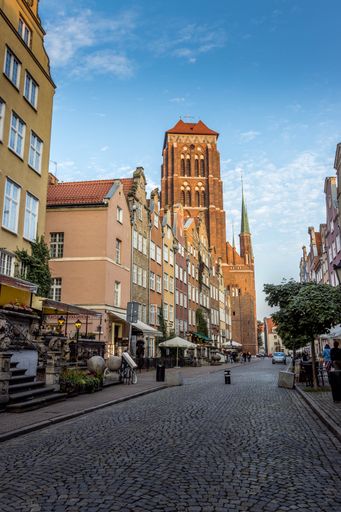 An exterior of Basilica of St. Mary of the Assumption of the Blessed Virgin Mary in Gdansk