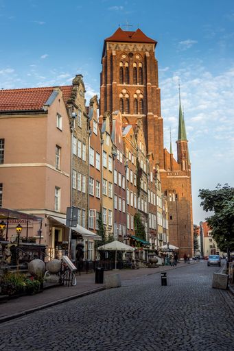 An exterior of Basilica of St. Mary of the Assumption of the Blessed Virgin Mary in Gdansk