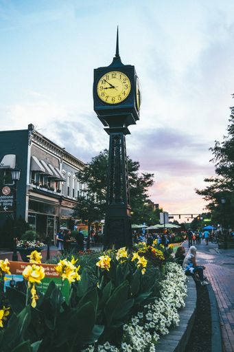 Photo of downtown Northville Clock