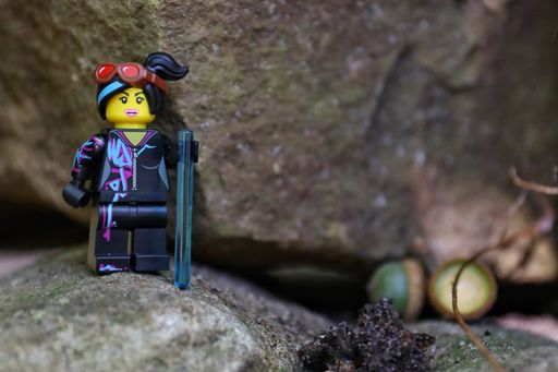A lego toy figure on an outdoor background in Greenville, USA