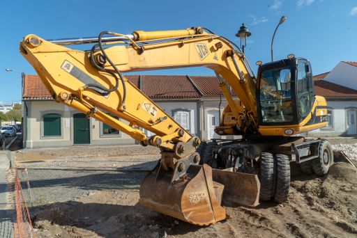 A closeup shot of an construction machine in Ovar, Portugal
