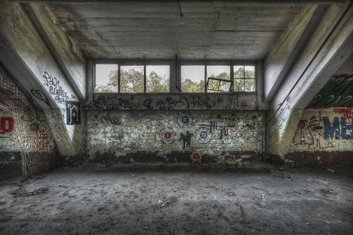 Sportshal in an abandoned kaserne in Germany.