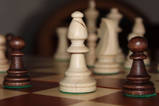 A selective closeup of chess figures on the board